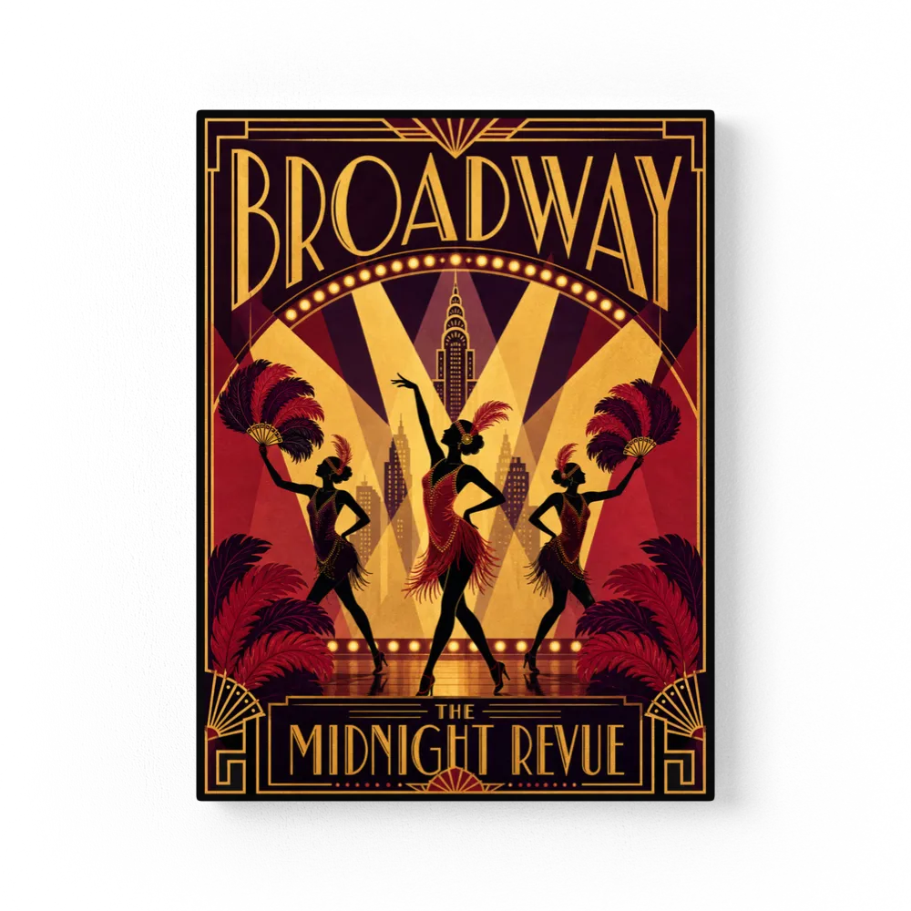 Broadway: The Midnight Revue – Vintage 1920s Art Deco Cabaret Poster Print