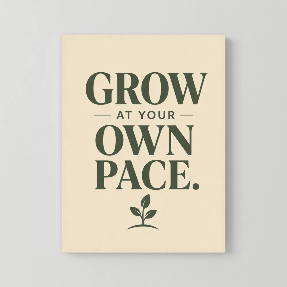 "Grow At Your Own Pace" Retro Quote Art Print