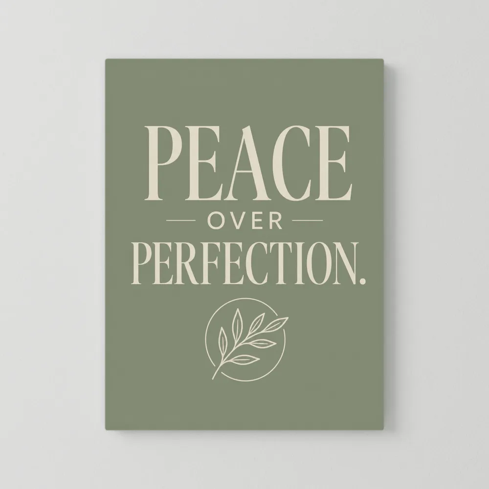 "Peace Over Perfection" Retro Botanical Art Print