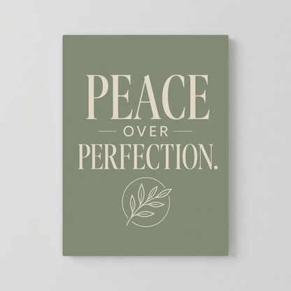 "Peace Over Perfection" Retro Botanical Art Print