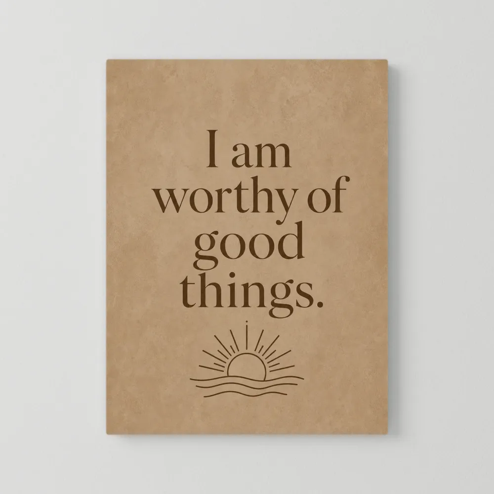 "I Am Worthy Of Good Things" Retro Affirmation Art Print