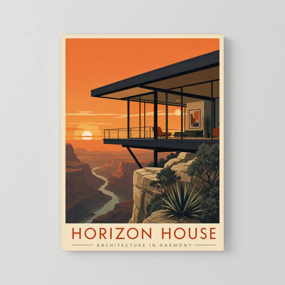 Horizon House Cliffside Architecture Art Print