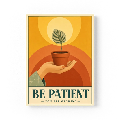 Be Patient – Retro Botanical Plant Art Print