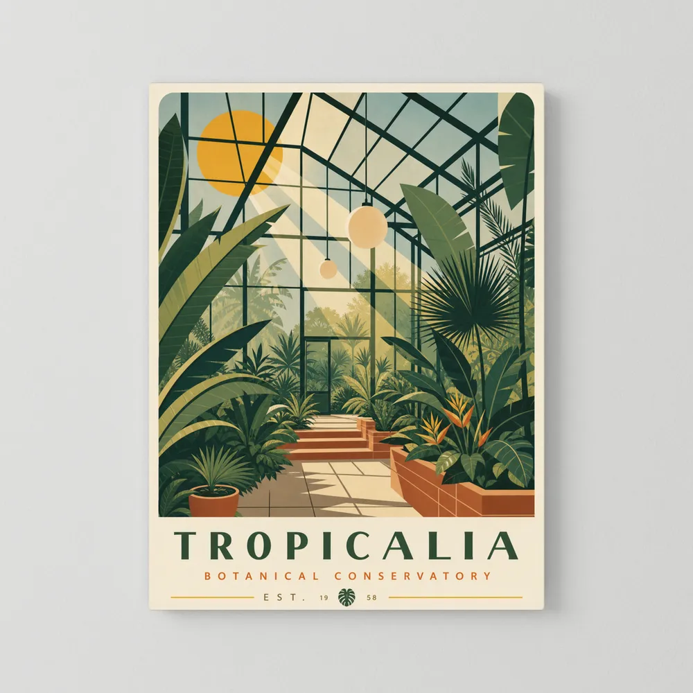 Tropicalia Botanical Conservatory 1958 Art Print