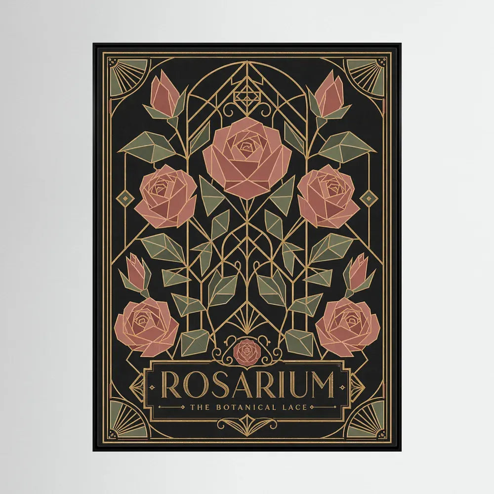 Rosarium: The Botanical Lace – Vintage Art Deco Rose Print