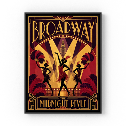 Broadway: The Midnight Revue – Vintage 1920s Art Deco Cabaret Poster Print