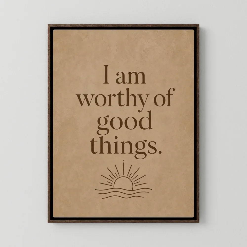 "I Am Worthy Of Good Things" Retro Affirmation Art Print