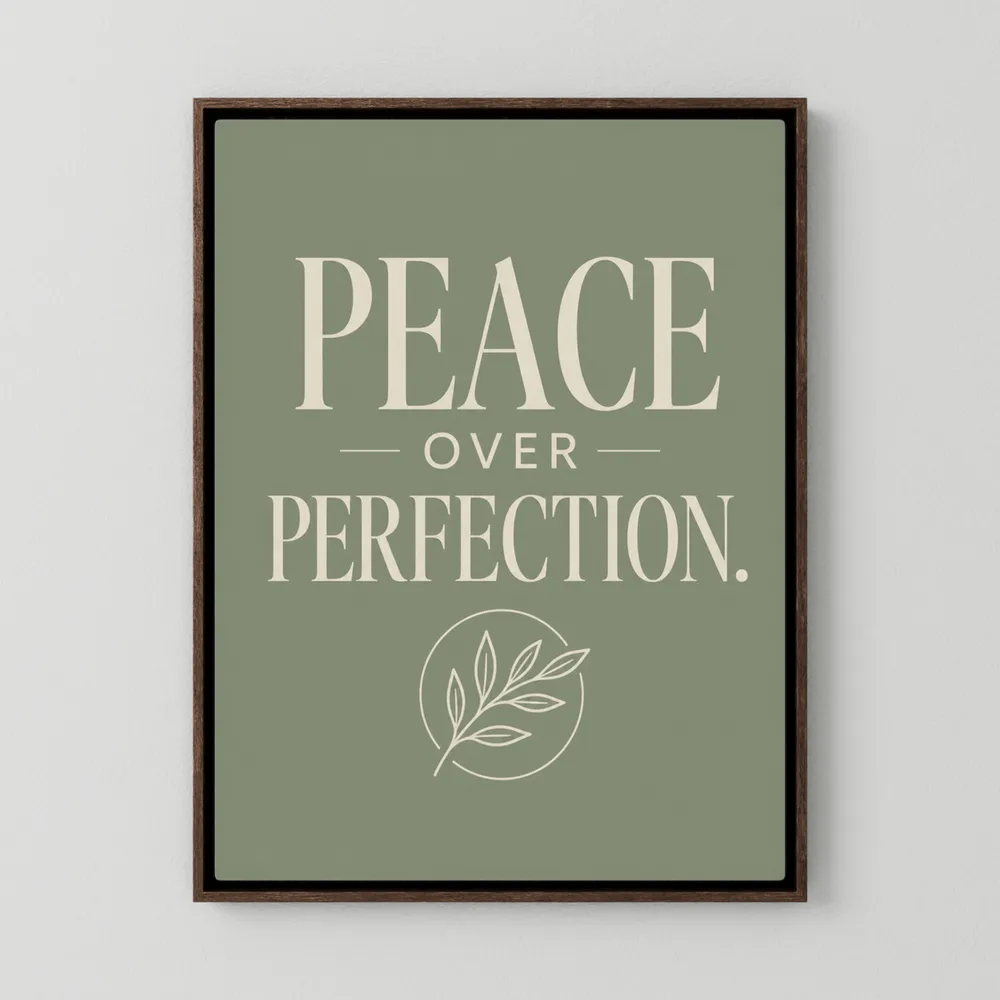 "Peace Over Perfection" Retro Botanical Art Print