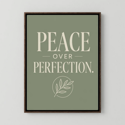 "Peace Over Perfection" Retro Botanical Art Print