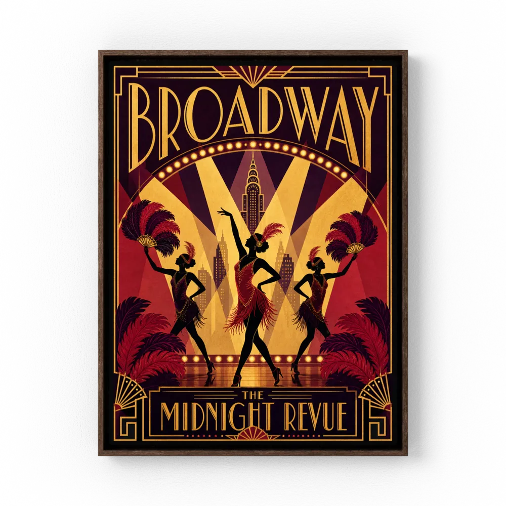 Broadway: The Midnight Revue – Vintage 1920s Art Deco Cabaret Poster Print