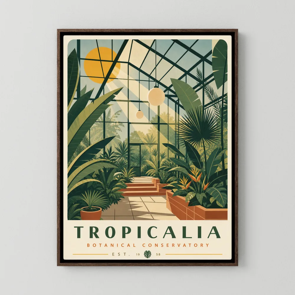 Tropicalia Botanical Conservatory 1958 Art Print