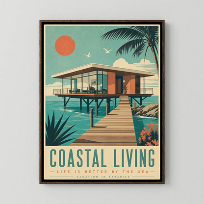 Coastal Living Mid-Century Beach House Art Print