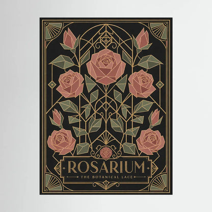 Rosarium: The Botanical Lace – Vintage Art Deco Rose Print