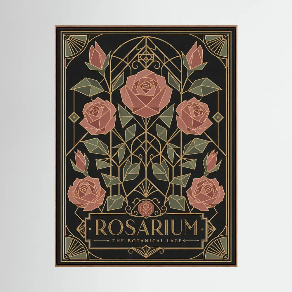Rosarium: The Botanical Lace – Vintage Art Deco Rose Print