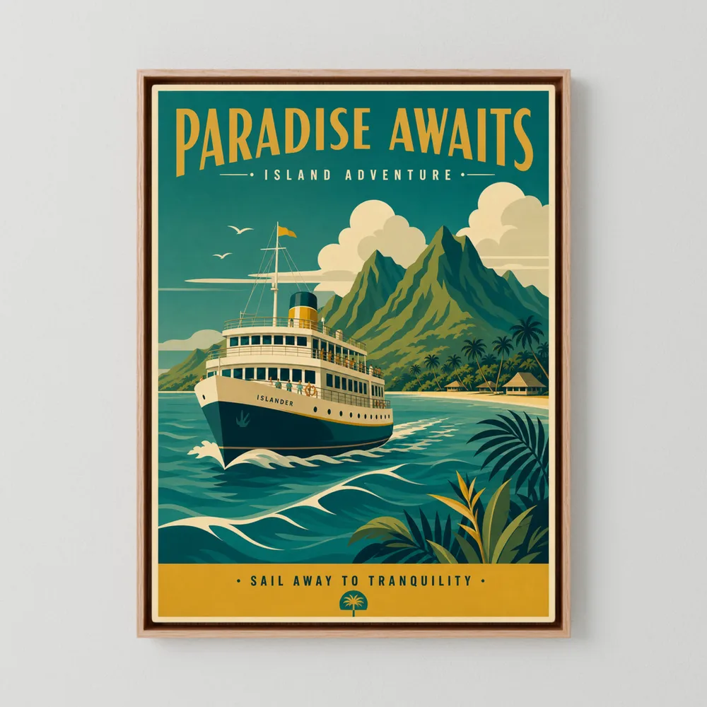 Paradise Awaits Vintage Island Travel Poster Art Print