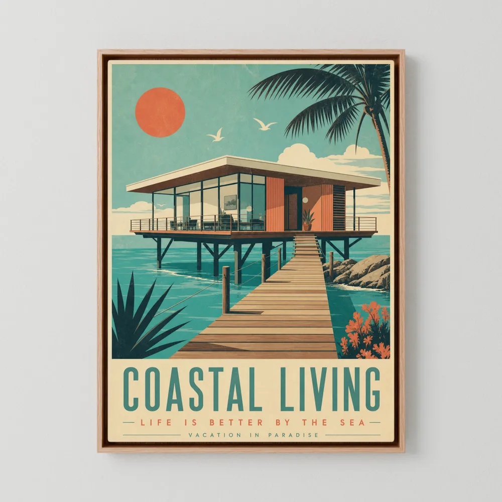 Coastal Living Mid-Century Beach House Art Print