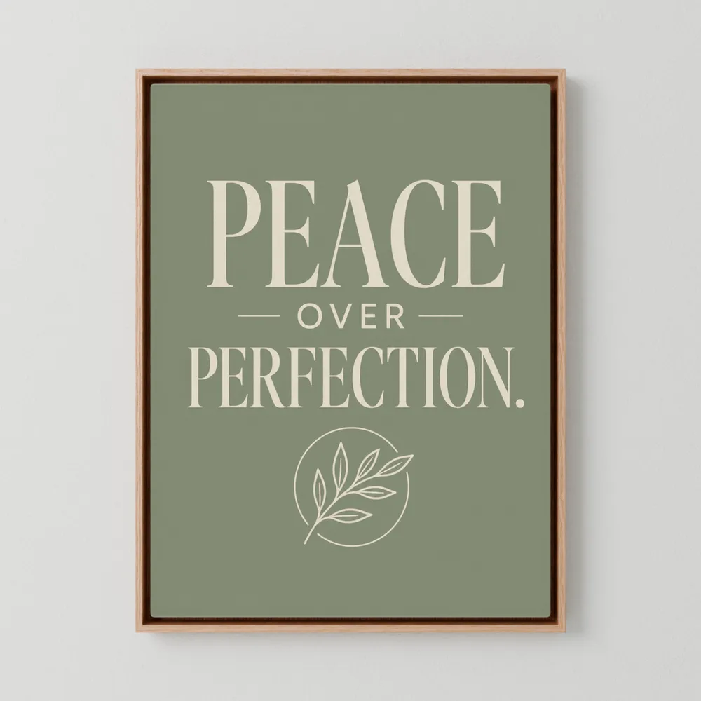 "Peace Over Perfection" Retro Botanical Art Print