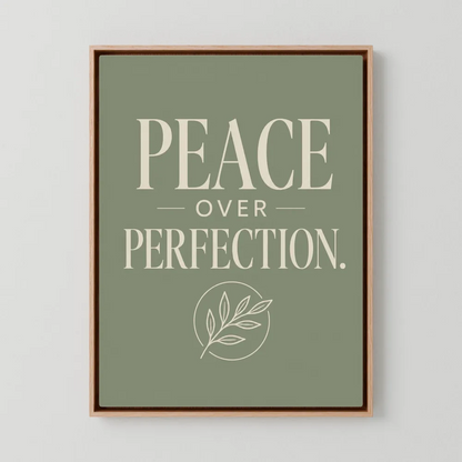 "Peace Over Perfection" Retro Botanical Art Print