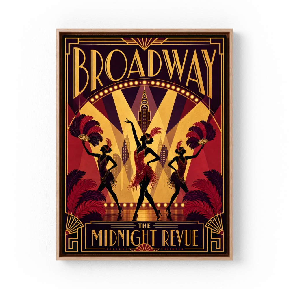 Broadway: The Midnight Revue – Vintage 1920s Art Deco Cabaret Poster Print