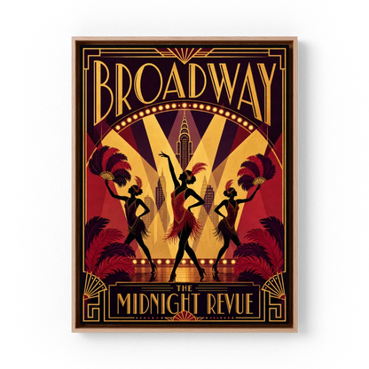 Broadway: The Midnight Revue – Vintage 1920s Art Deco Cabaret Poster Print