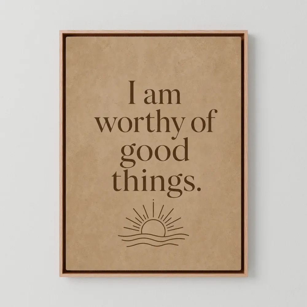 "I Am Worthy Of Good Things" Retro Affirmation Art Print