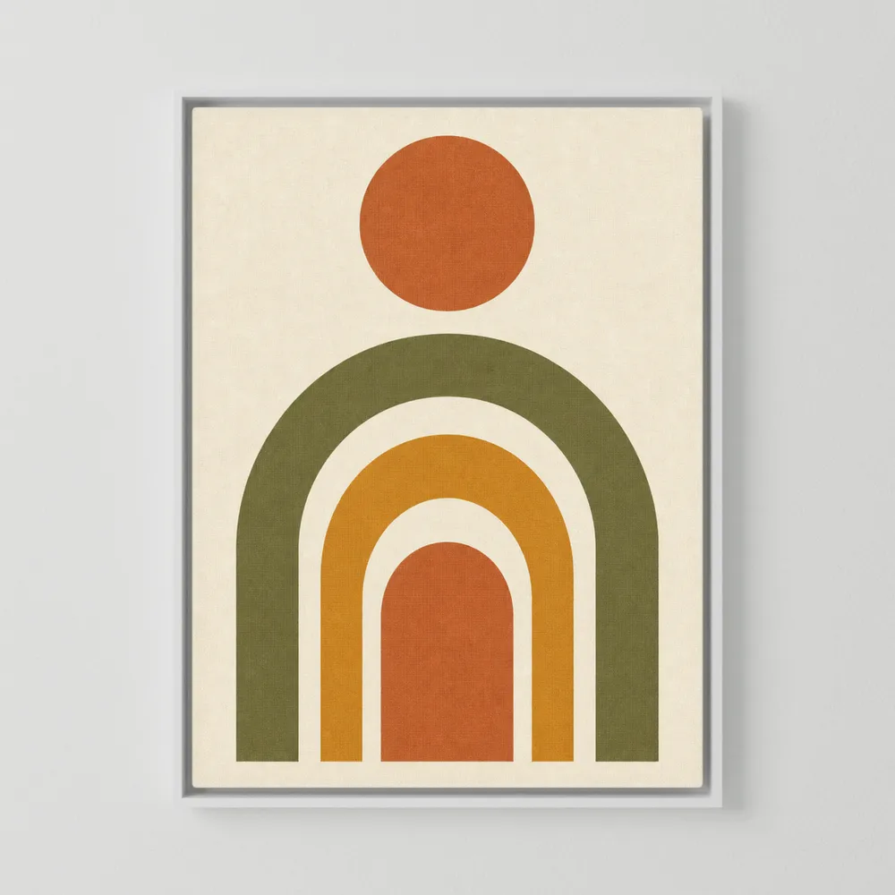 Terracotta Rainbow Sun Boho Minimalist Art Print