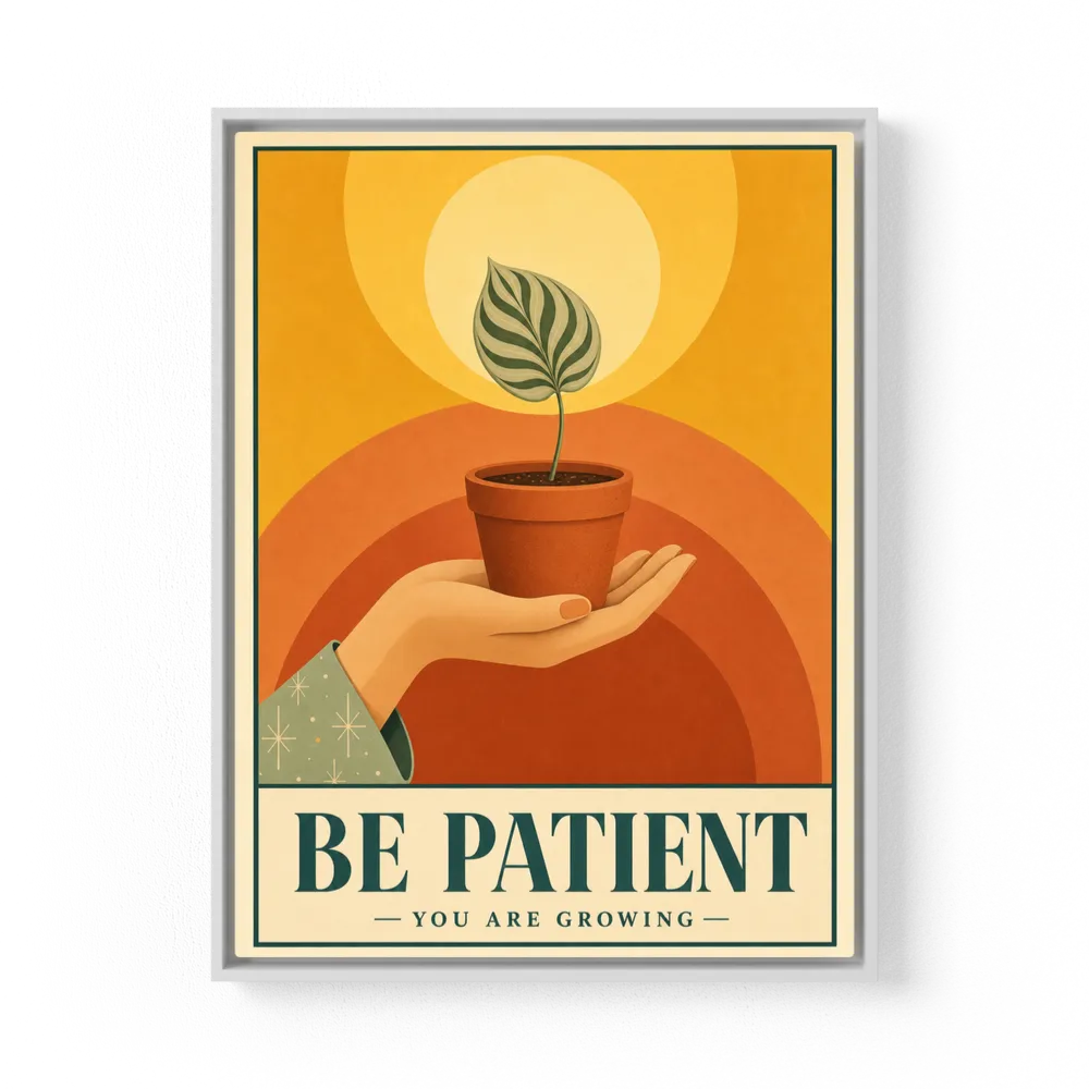 Be Patient – Retro Botanical Plant Art Print