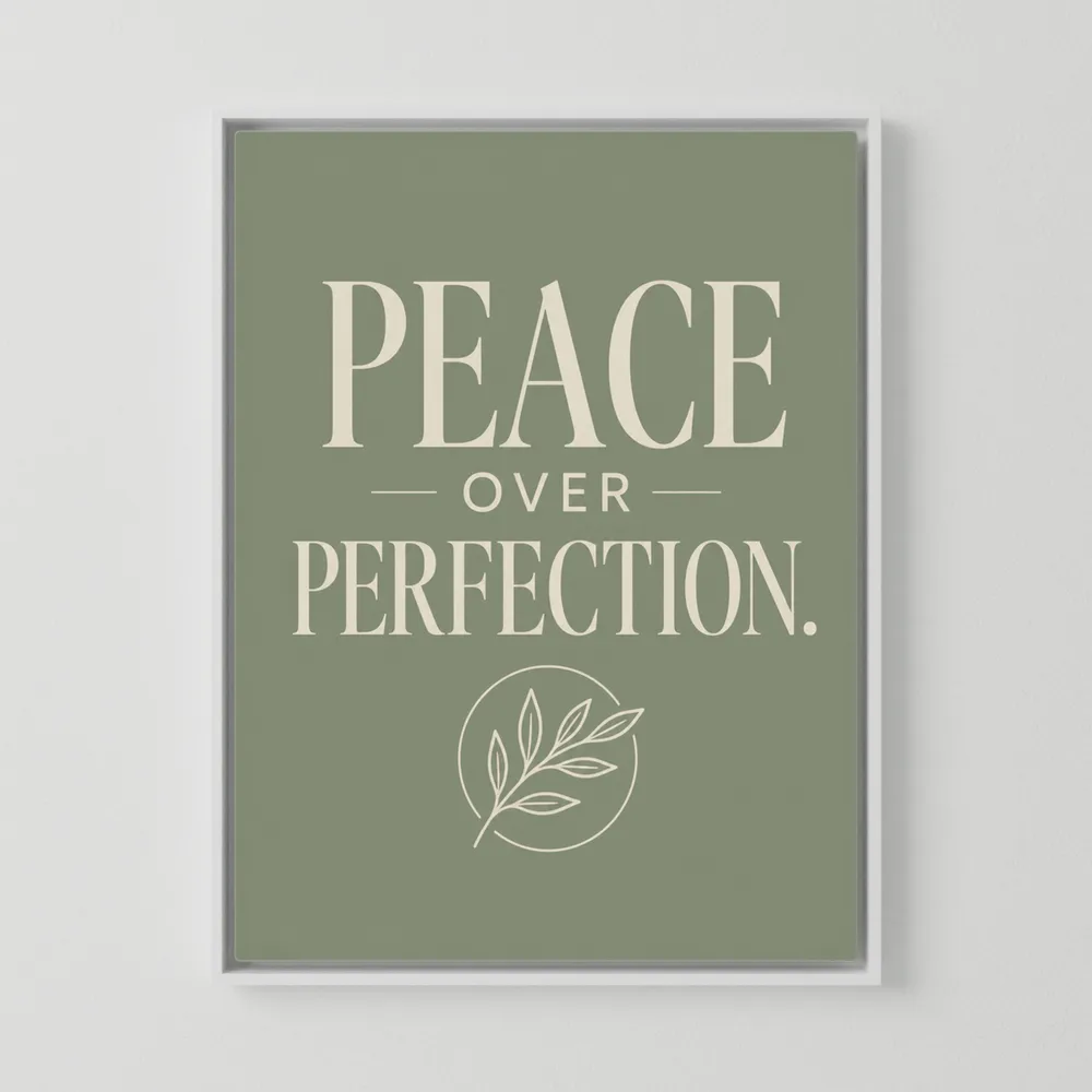 "Peace Over Perfection" Retro Botanical Art Print