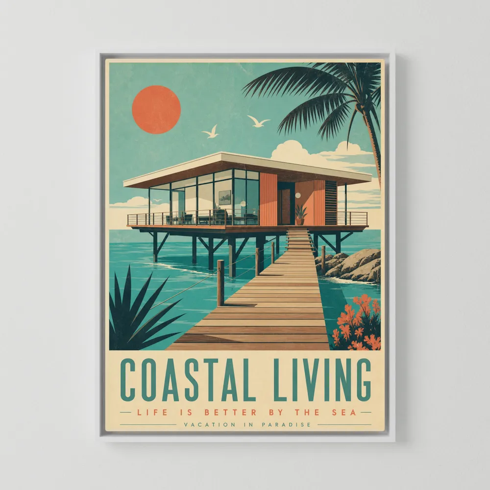 Coastal Living Mid-Century Beach House Art Print