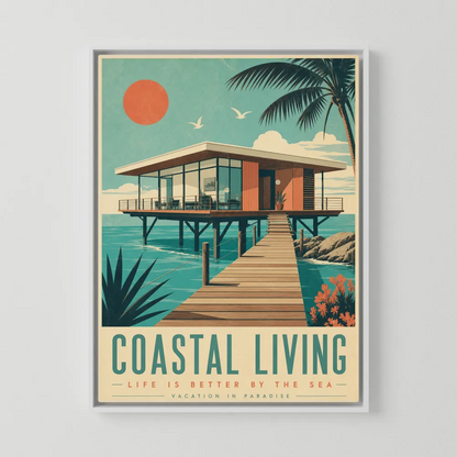 Coastal Living Mid-Century Beach House Art Print