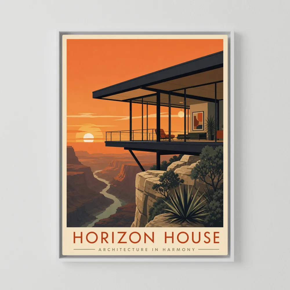 Horizon House Cliffside Architecture Art Print