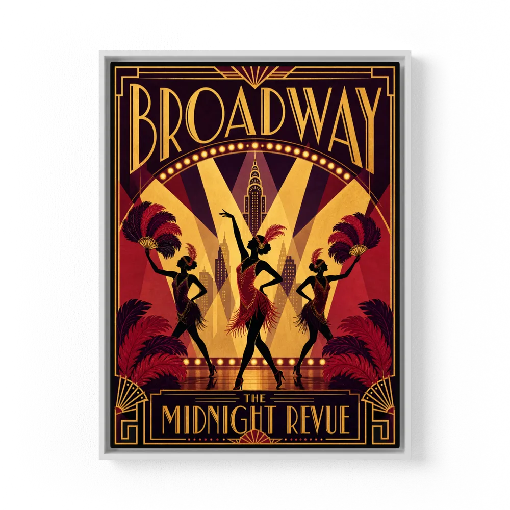 Broadway: The Midnight Revue – Vintage 1920s Art Deco Cabaret Poster Print