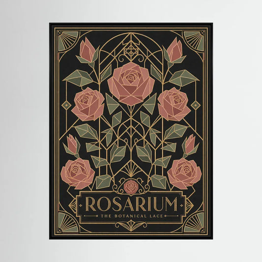 Rosarium: The Botanical Lace – Vintage Art Deco Rose Print