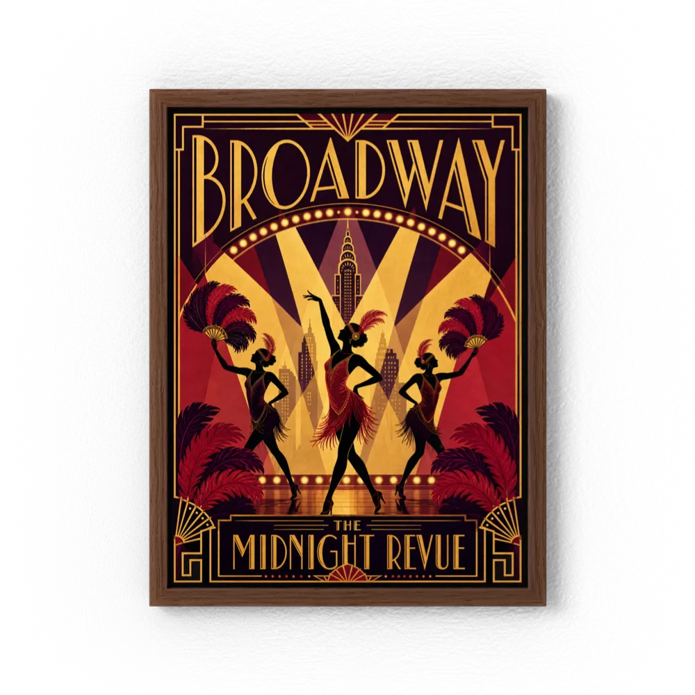 Broadway: The Midnight Revue – Vintage 1920s Art Deco Cabaret Poster Print