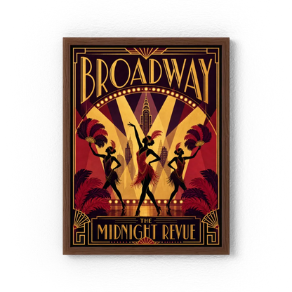 Broadway: The Midnight Revue – Vintage 1920s Art Deco Cabaret Poster Print