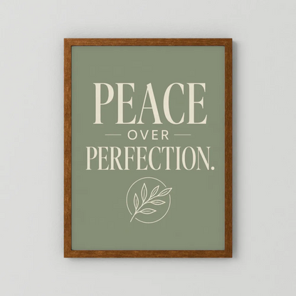"Peace Over Perfection" Retro Botanical Art Print