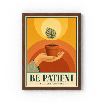 Be Patient – Retro Botanical Plant Art Print