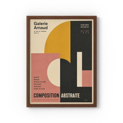 Galerie Arnaud Paris 1956 Vintage Exhibition Art Print