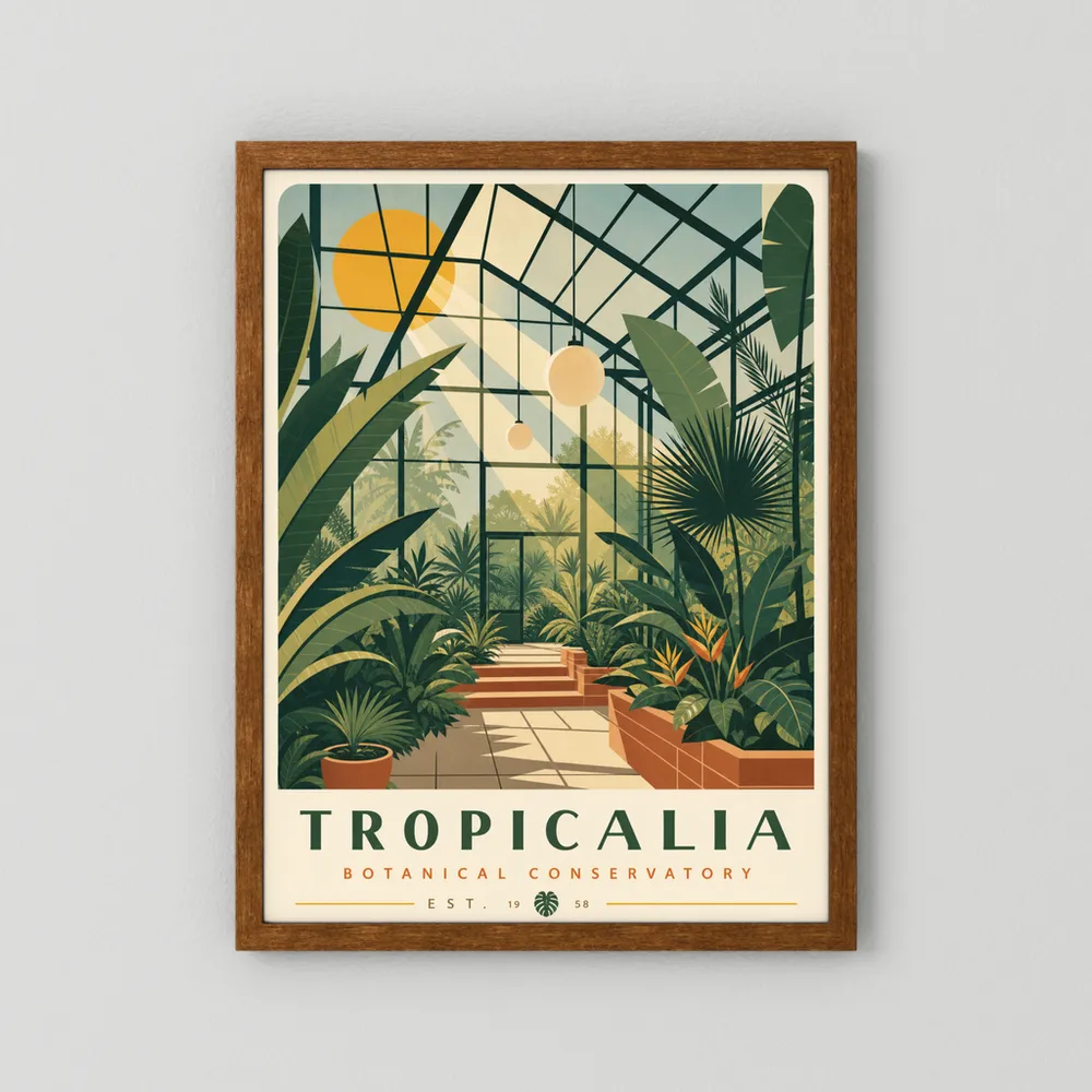 Tropicalia Botanical Conservatory 1958 Art Print