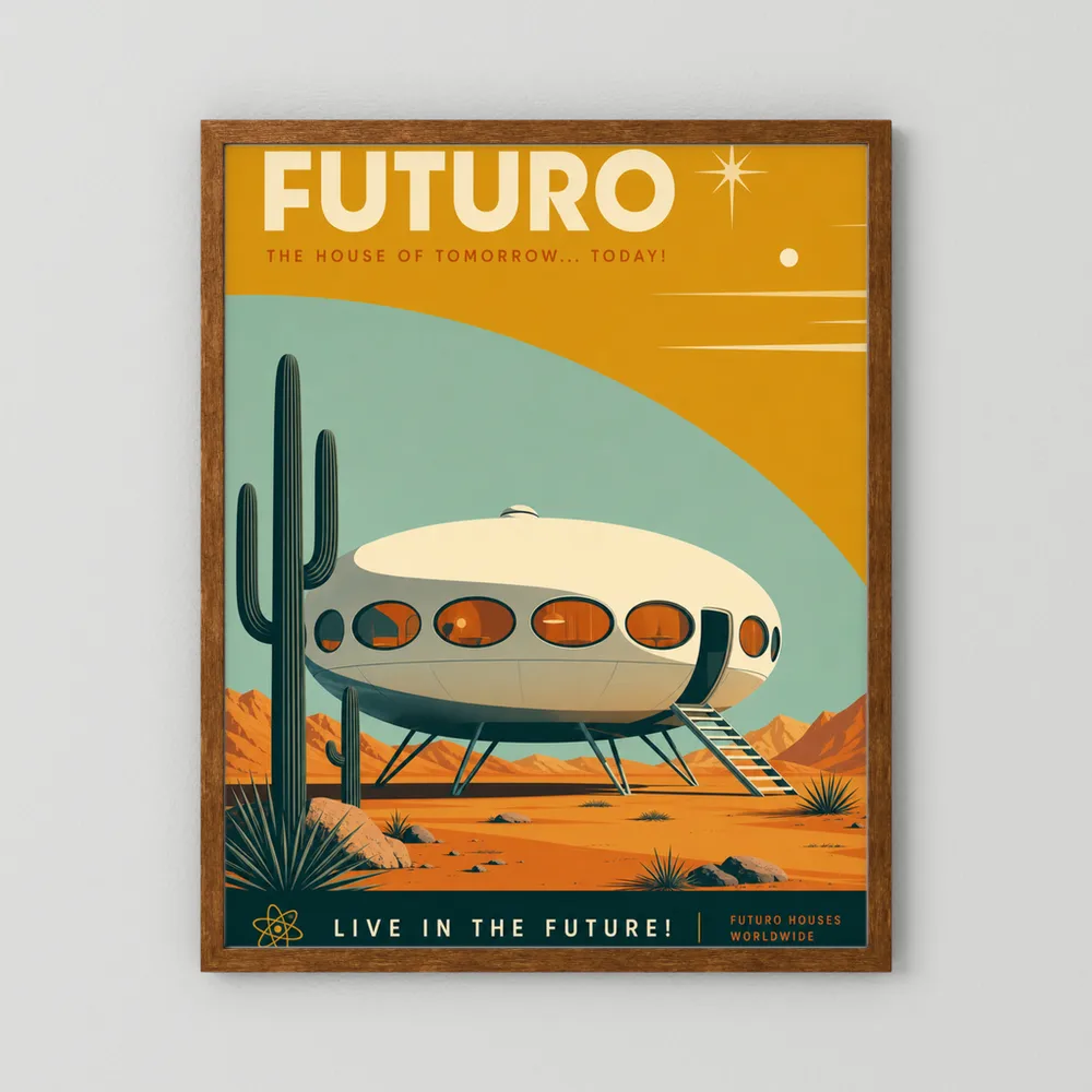 Futuro House Retro Space Age Architecture Art Print