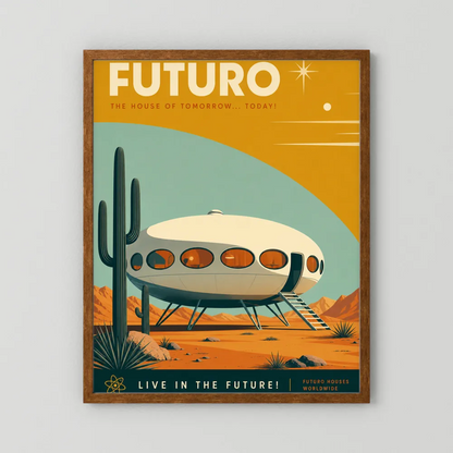 Futuro House Retro Space Age Architecture Art Print