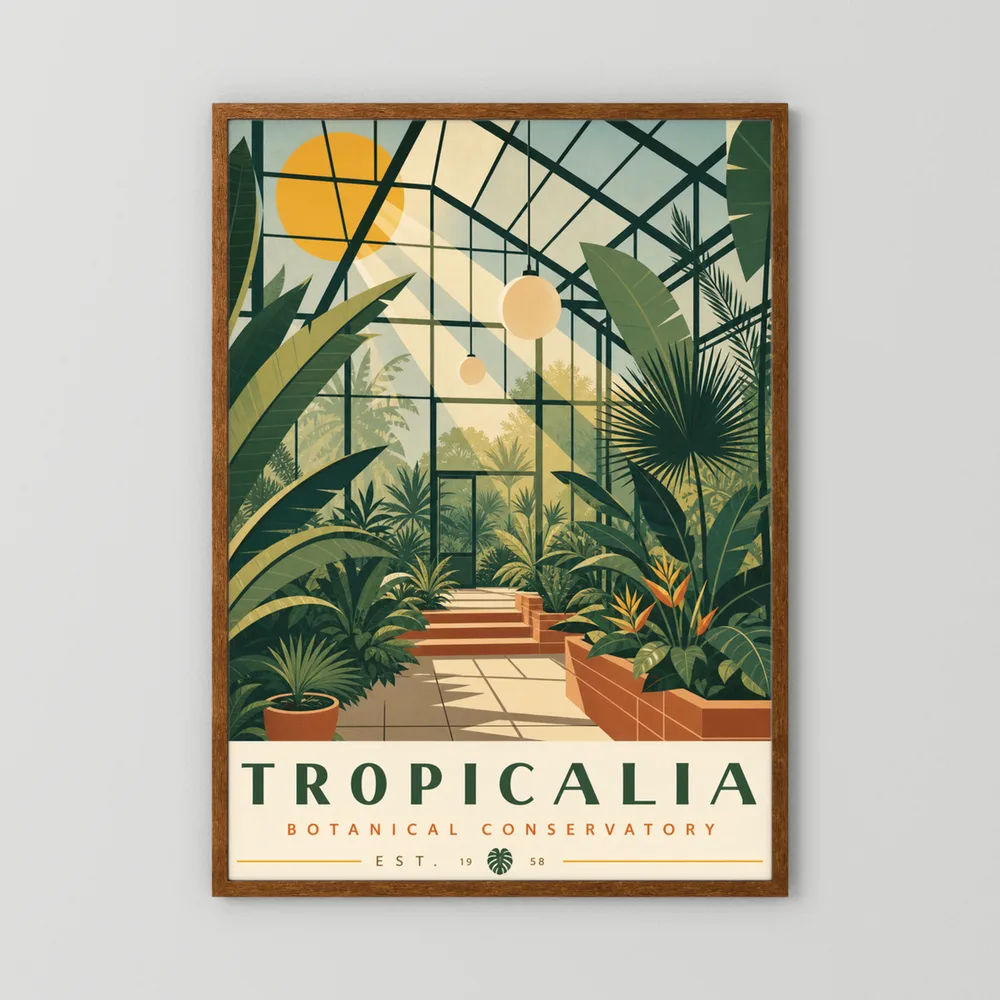 Tropicalia Botanical Conservatory 1958 Art Print