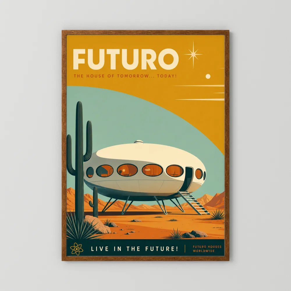 Futuro House Retro Space Age Architecture Art Print