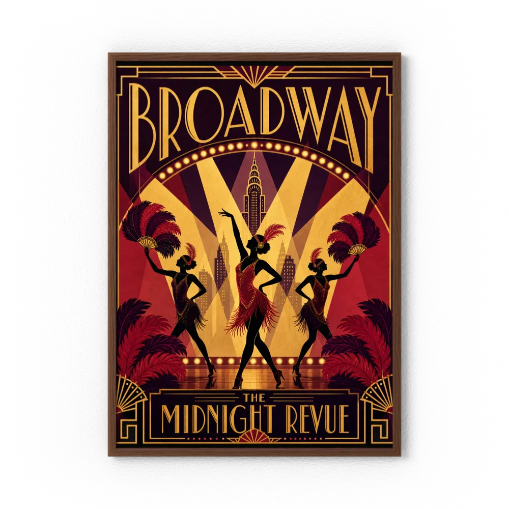 Broadway: The Midnight Revue – Vintage 1920s Art Deco Cabaret Poster Print