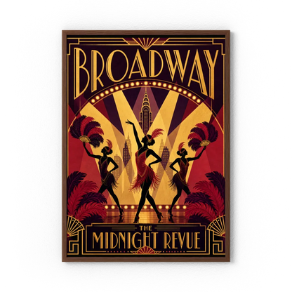 Broadway: The Midnight Revue – Vintage 1920s Art Deco Cabaret Poster Print