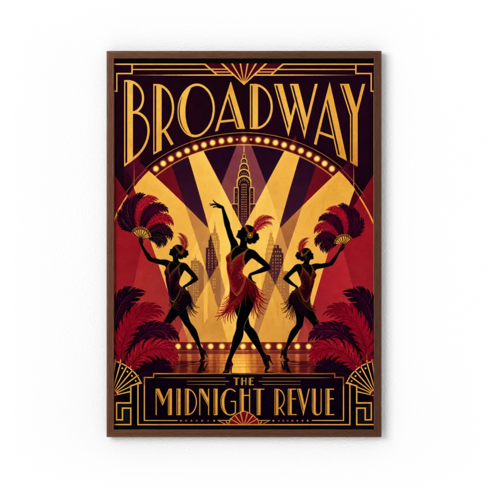 Broadway: The Midnight Revue – Vintage 1920s Art Deco Cabaret Poster Print