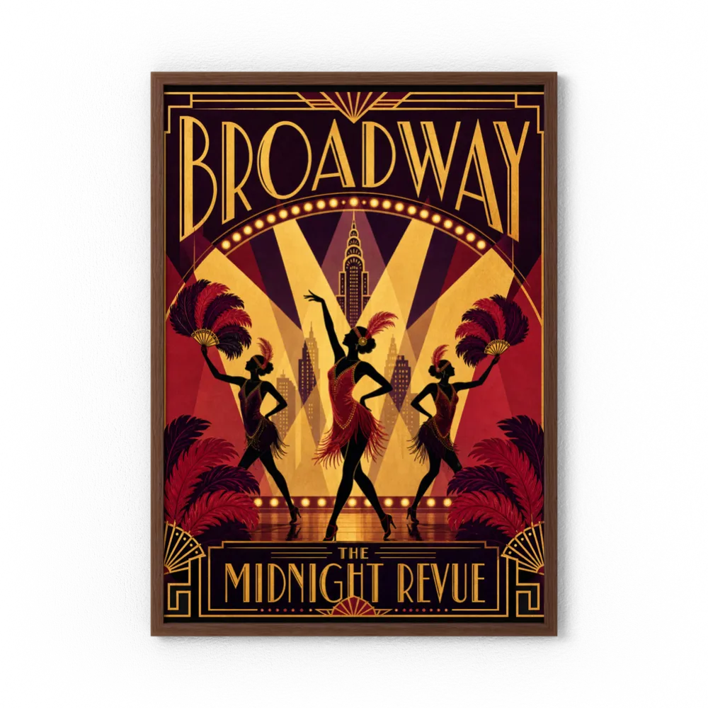Broadway: The Midnight Revue – Vintage 1920s Art Deco Cabaret Poster Print