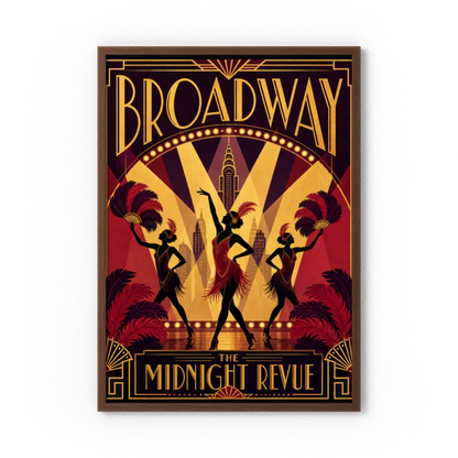Broadway: The Midnight Revue – Vintage 1920s Art Deco Cabaret Poster Print