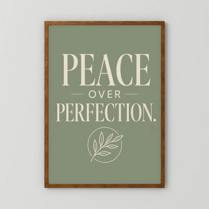 "Peace Over Perfection" Retro Botanical Art Print