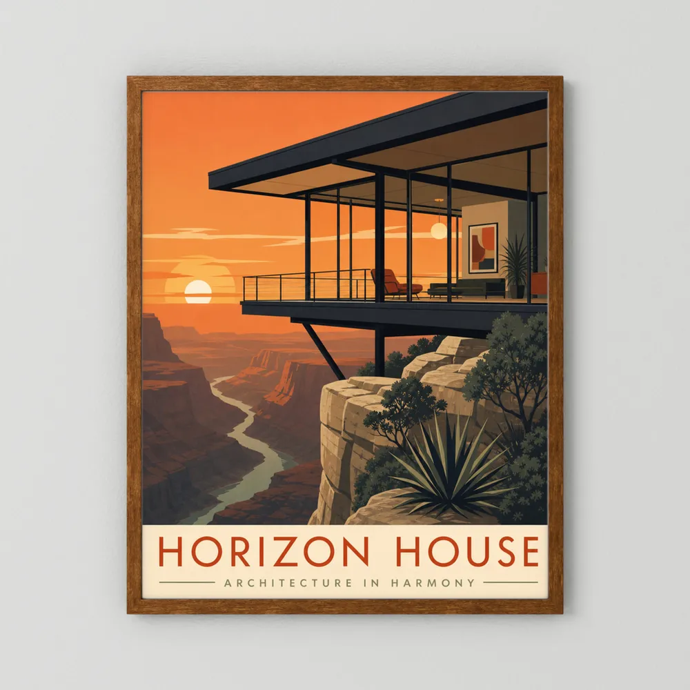 Horizon House Cliffside Architecture Art Print